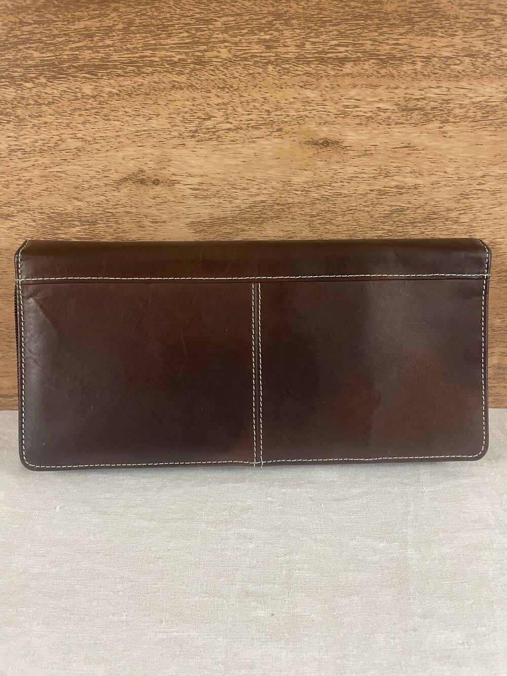 Rogue Wallet Brown Leather RFID Shielded Zip Travel Organizer Wallet Clutch